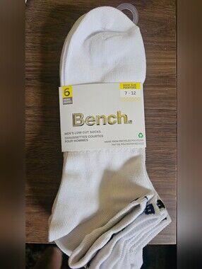 Bench Men's Low Cut Socks - White (6 Pack)